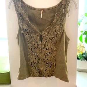 Free People lace front tank top